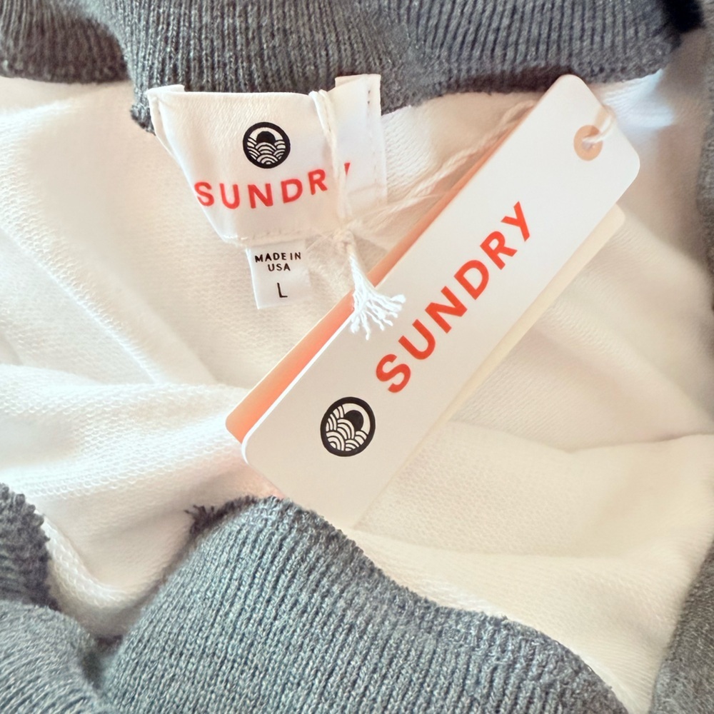 ANTHROPOLOGIE Sundry Cali Shorts White Gray NEW - Picture 8 of 9